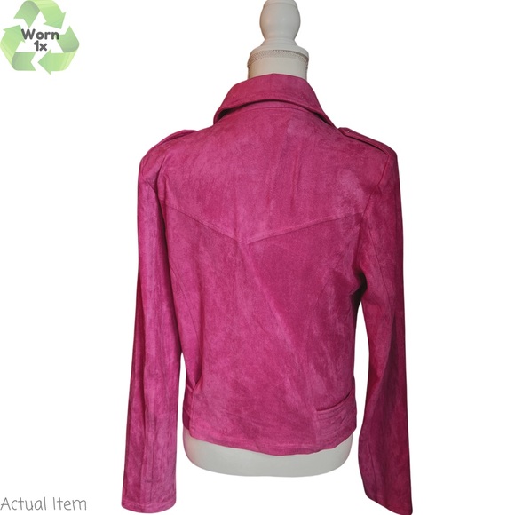 Main Strip Suede Berry Moto Jacket Size Large 😍 - Picture 6 of 8